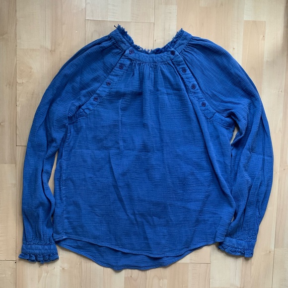 Caslon Royal Blue Long Sleeve Blouse Size S - Picture 4 of 6